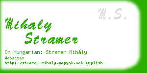 mihaly stramer business card