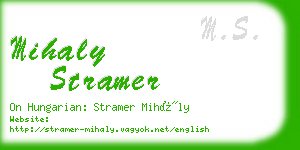 mihaly stramer business card
